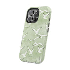 Green Seagull Print Magnetic iPhone Case