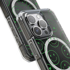 Green Smilies Magnetic Clear Impact iPhone Case