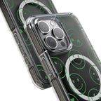 Green Smilies Magnetic Clear Impact iPhone Case