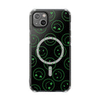 Green Smilies Magnetic Clear Impact iPhone Case