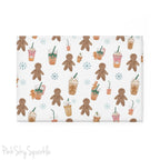 Holiday Sips and Sweets Rectangle Button Magnet - Festive magnet with cozy holiday treats like hot cocoa and cookies. Perfect for holiday decor, stocking stuffers, and seasonal kitchen decor.