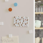 Holiday Sips and Sweets Rectangle Button Magnet - Festive magnet with cozy holiday treats like hot cocoa and cookies. Perfect for holiday decor, stocking stuffers, and seasonal kitchen decor.