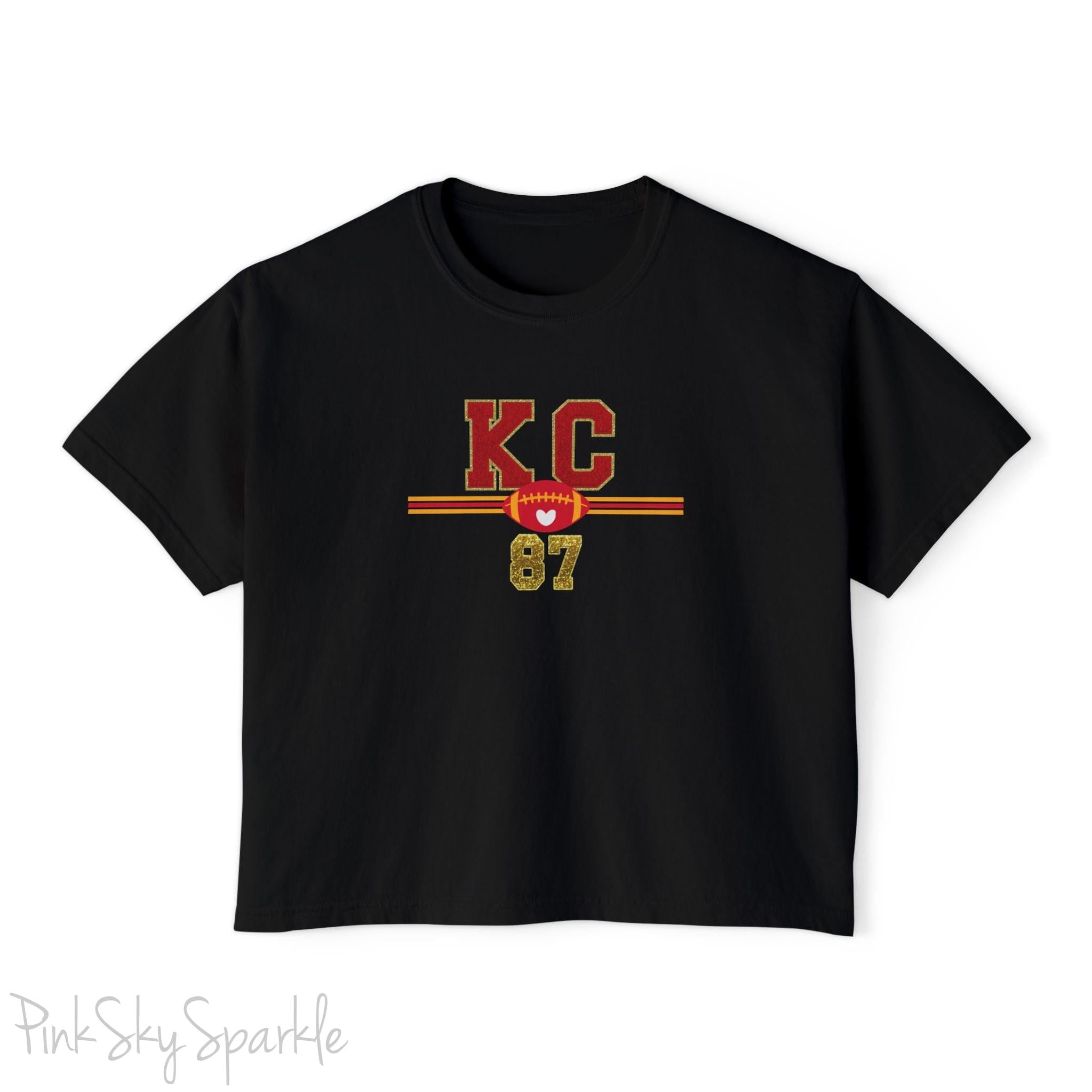 KC Football 87 Women's Boxy Fit T-shirt Black