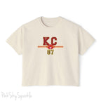 KC Football 87 Women's Boxy Fit T-shirt Ivory 