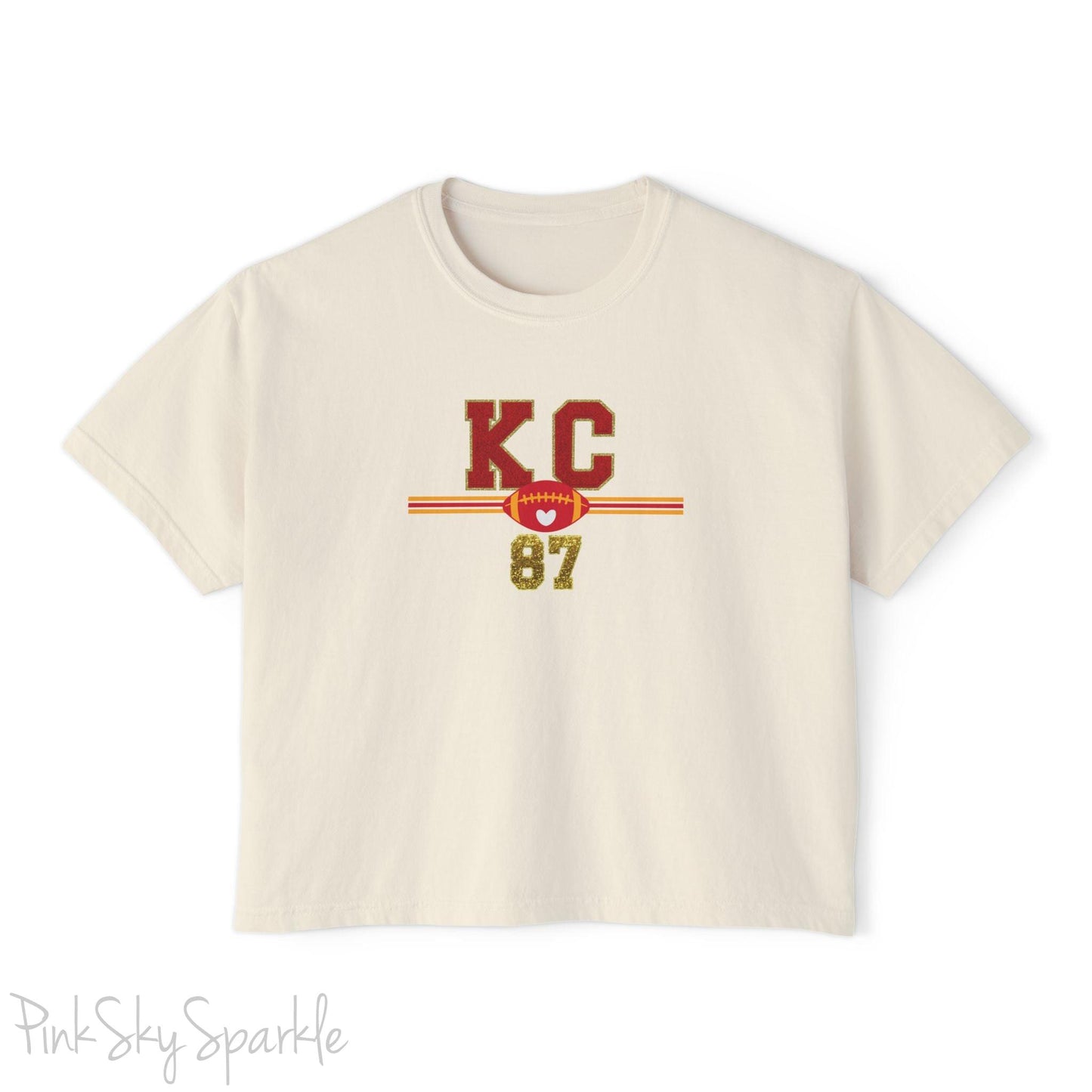 KC Football 87 Women's Boxy Fit T-shirt Ivory 
