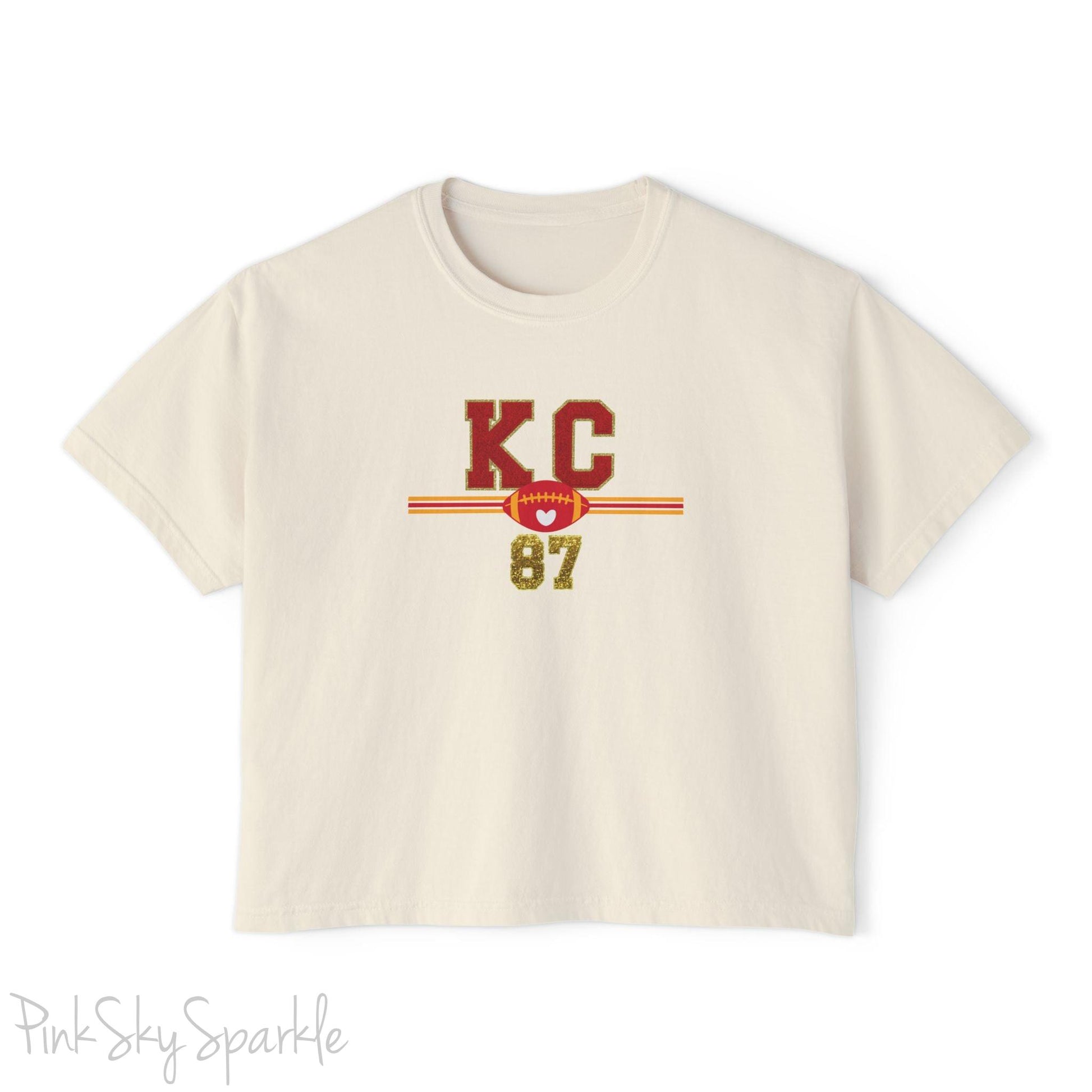 KC Football 87 Women's Boxy Fit T-shirt Ivory 