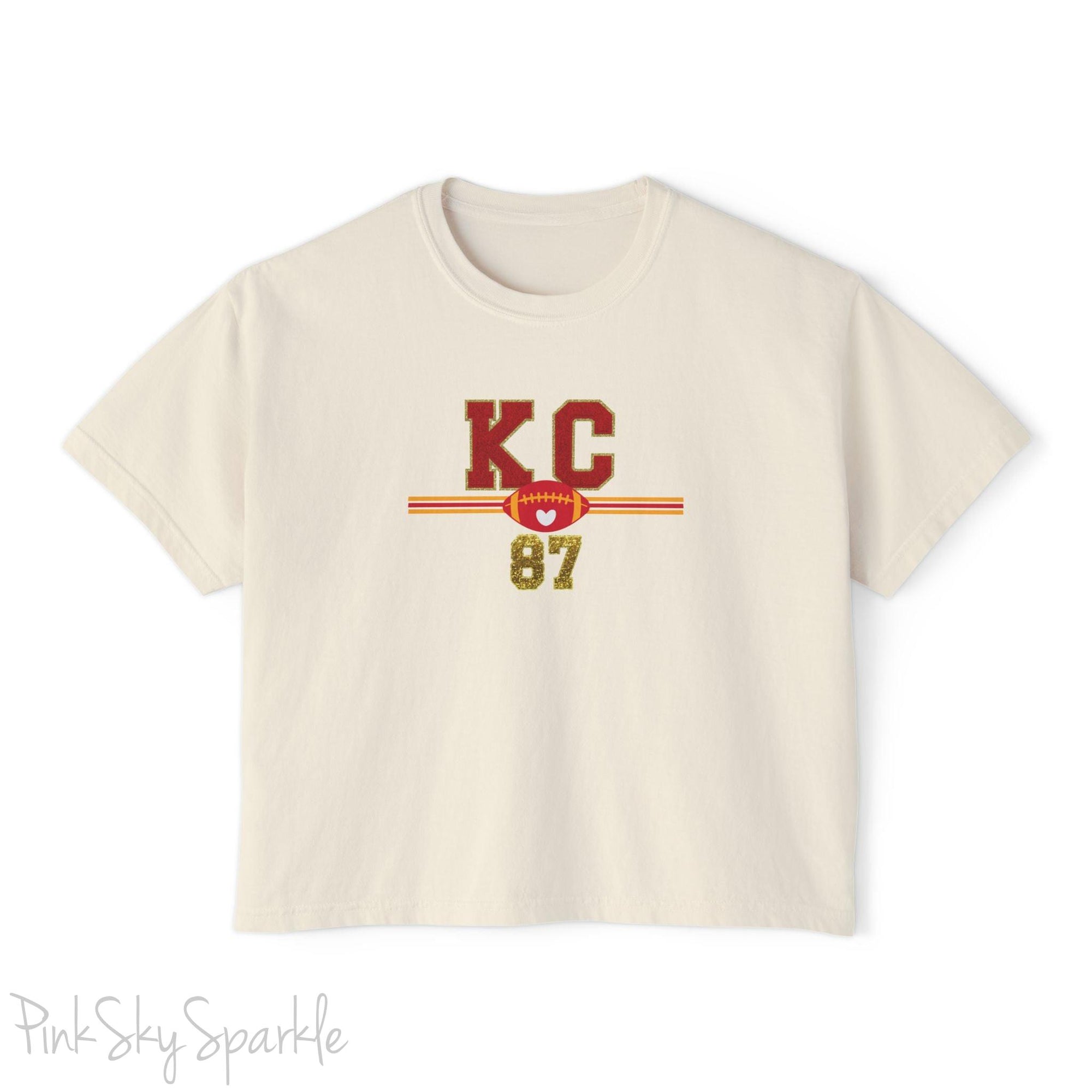KC Football 87 Women's Boxy Fit T-shirt Ivory 
