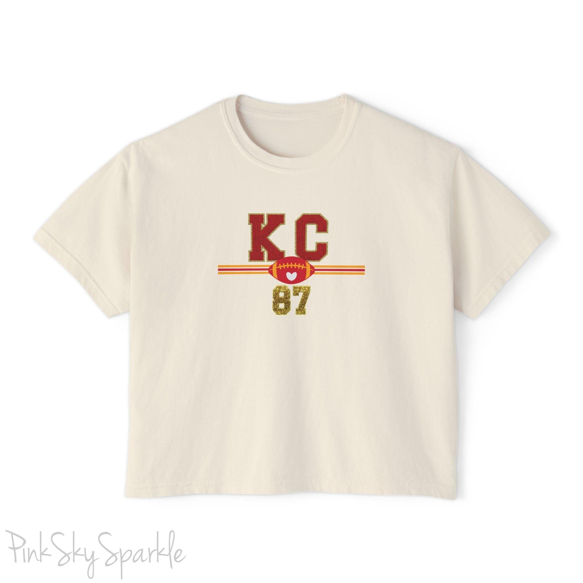 KC Football 87 Women's Boxy Fit T-shirt Ivory 