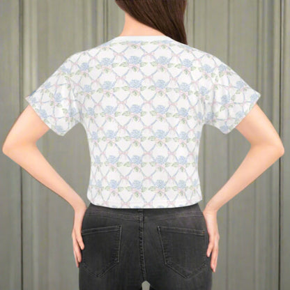 Lattice Coquette Bloom Crop Tee