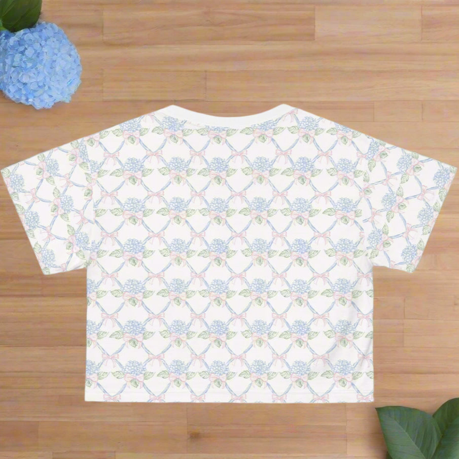 Lattice Coquette Bloom Crop Tee