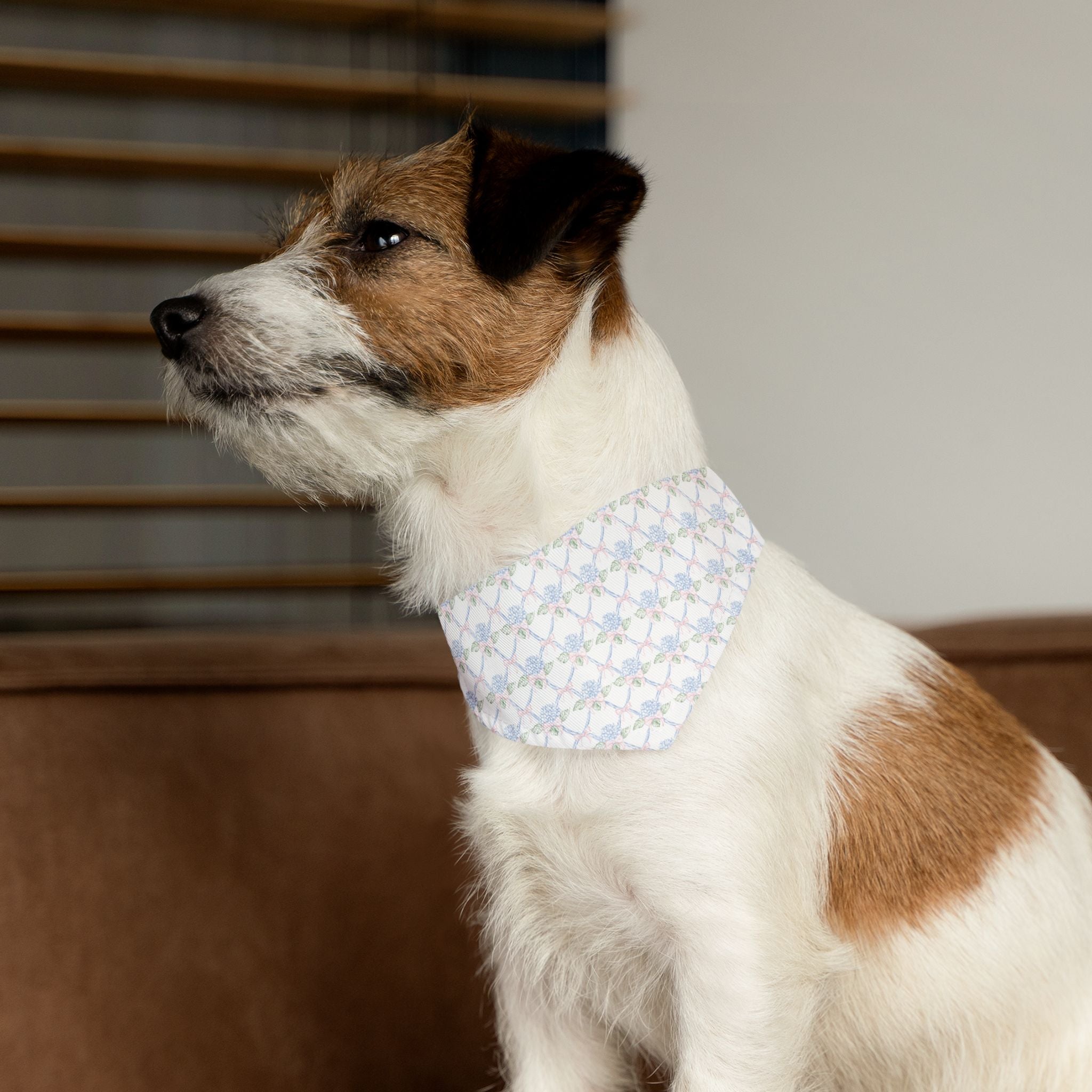 Lattice Coquette Bloom Pet Bandana With Adjustable Collar