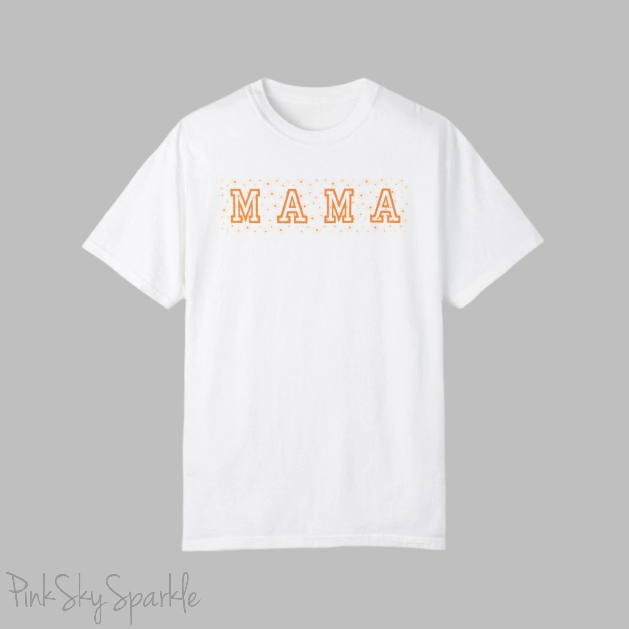 The bold 'MAMA' lettering, overlaid on a charming daisy pattern, makes this shirt a standout piece. Whether you're running errands, meeting friends for coffee, or just enjoying a quiet day at home, this t-shirt is your go-to for effortless style.&nbsp;