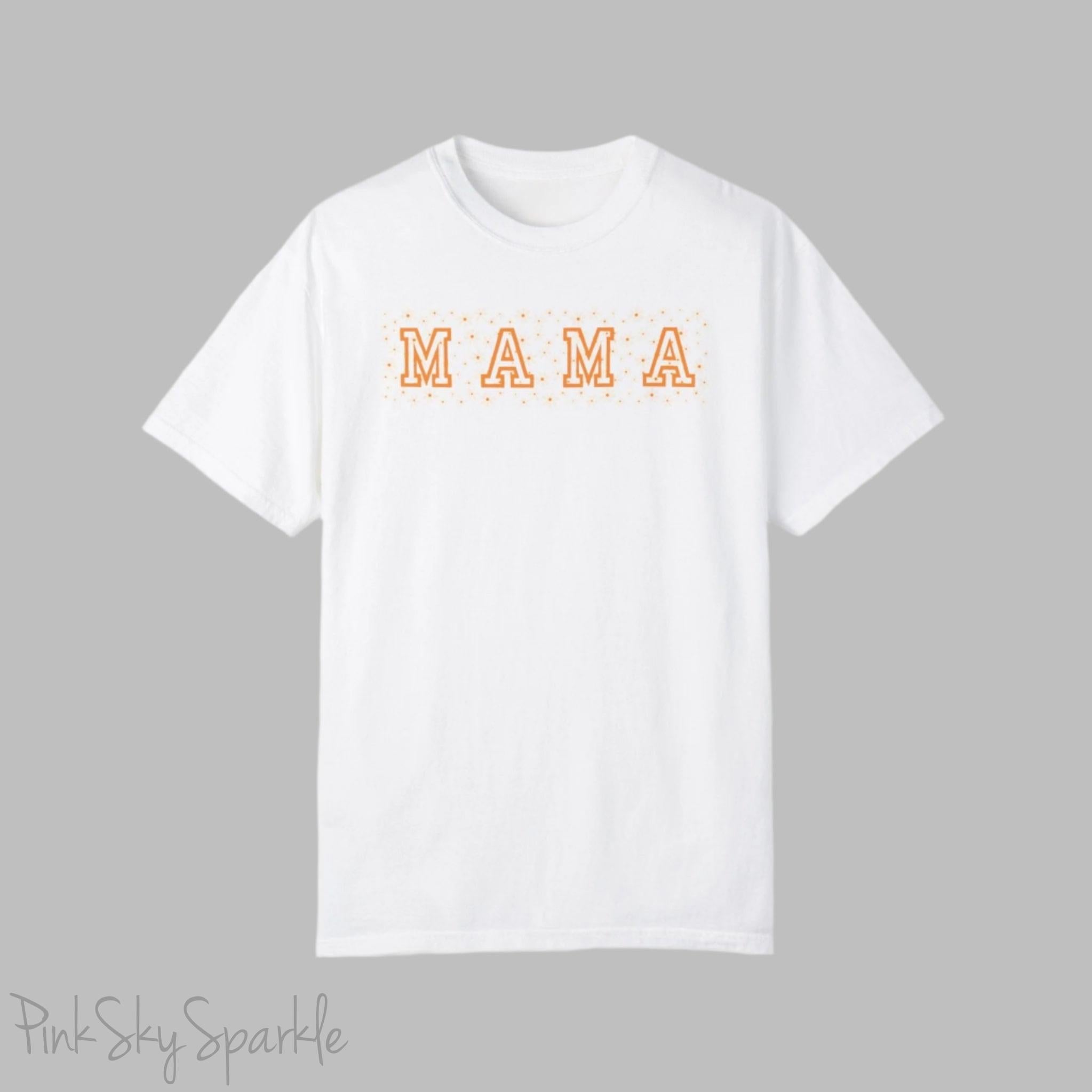 The bold 'MAMA' lettering, overlaid on a charming daisy pattern, makes this shirt a standout piece. Whether you're running errands, meeting friends for coffee, or just enjoying a quiet day at home, this t-shirt is your go-to for effortless style.&nbsp;