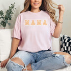 The bold 'MAMA' lettering, overlaid on a charming daisy pattern, makes this shirt a standout piece. Whether you're running errands, meeting friends for coffee, or just enjoying a quiet day at home, this t-shirt is your go-to for effortless style.&nbsp;