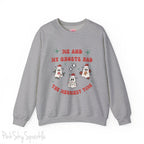 Me and My Ghosts Had the Merriest Time Crewneck Sweatshirt, Christmas-themed ghost design inspired by Taylor Swift lyrics, cozy holiday sweatshirt with festive ghosts, available in multiple sizes, perfect for holiday fans and Swifties-S-Sport Grey-PINK SKY SPARKLE