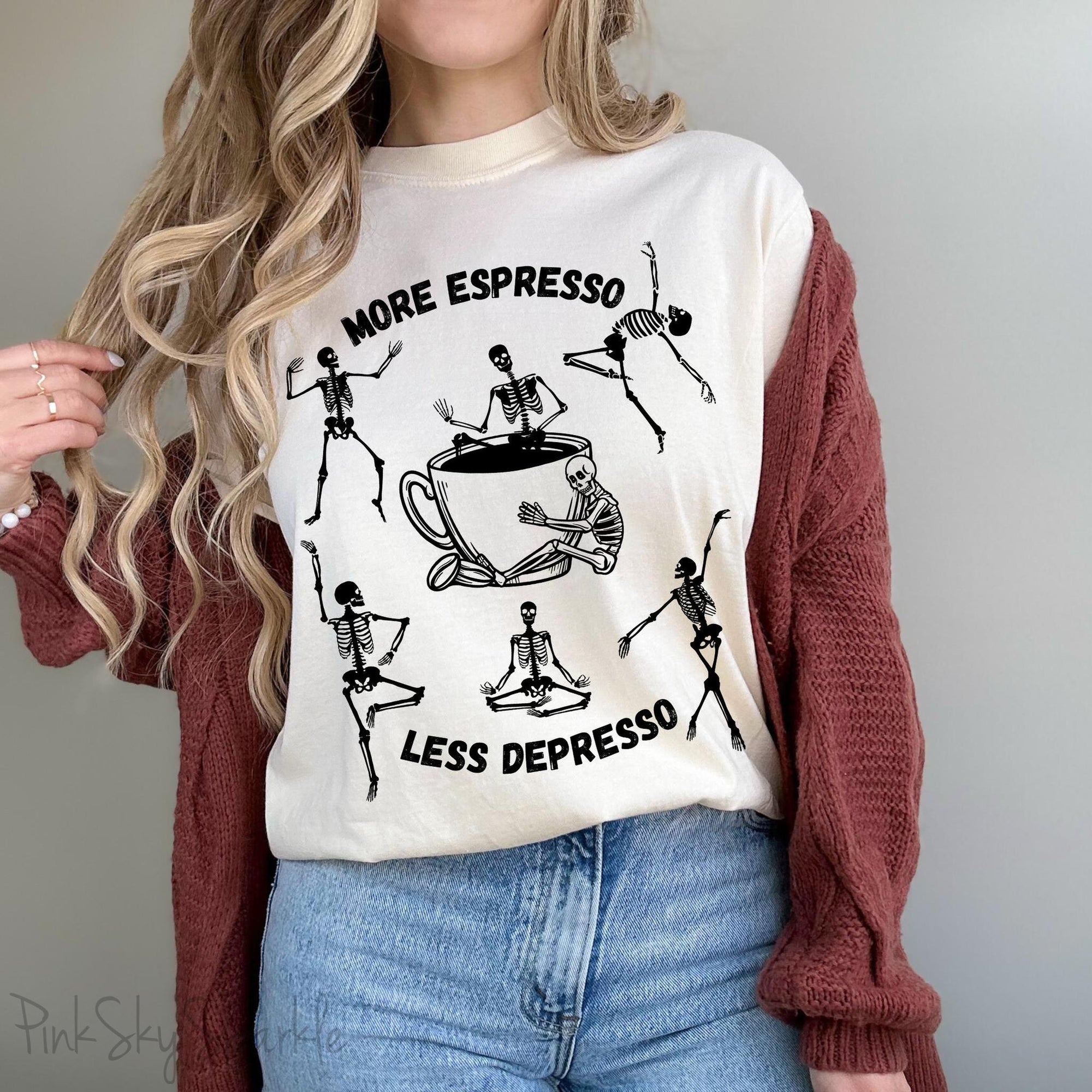 More Espresso, Less Depresso Skeleton T-shirt