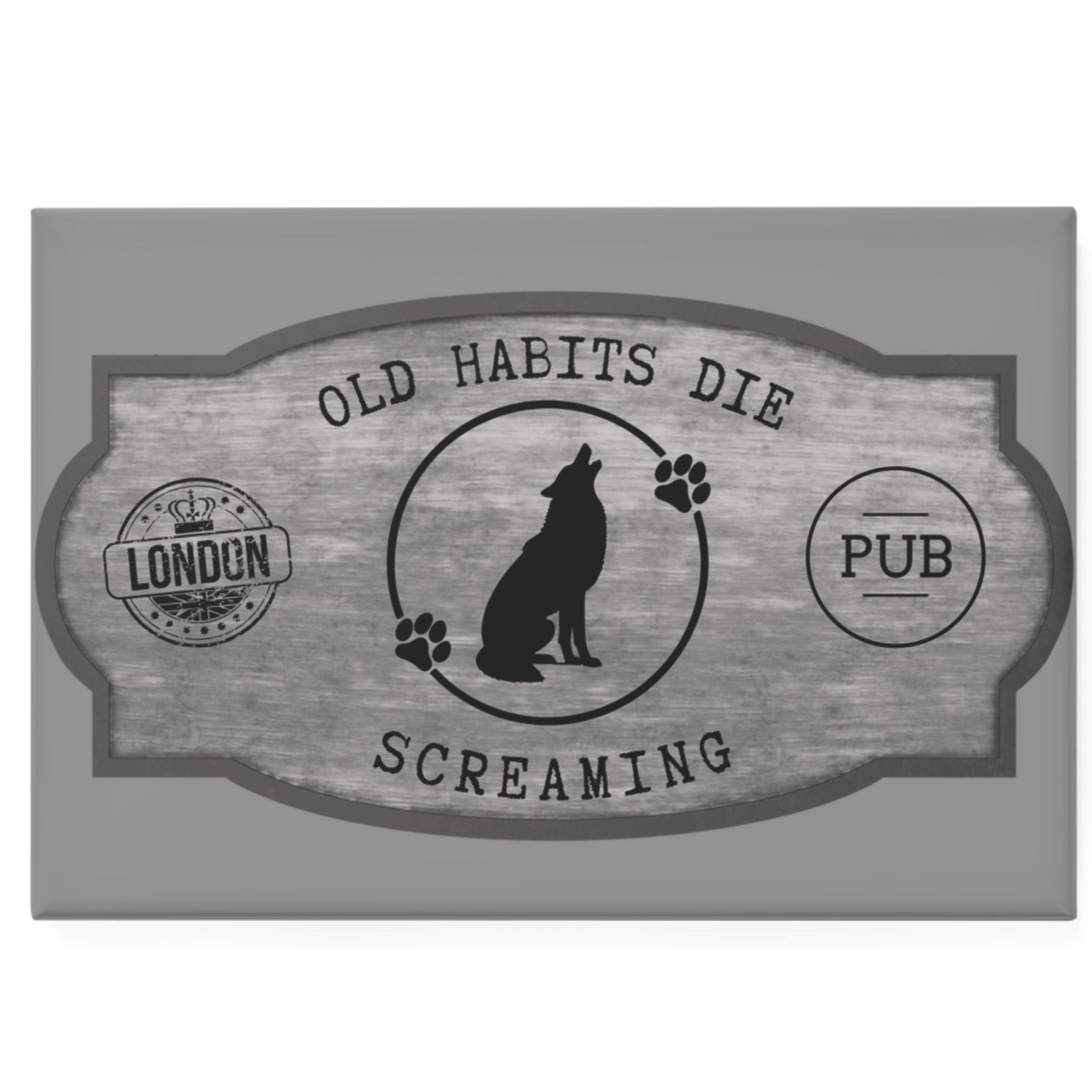 Old Habits Die Screaming - Black Dog Inspired Rectangle Button Magnet