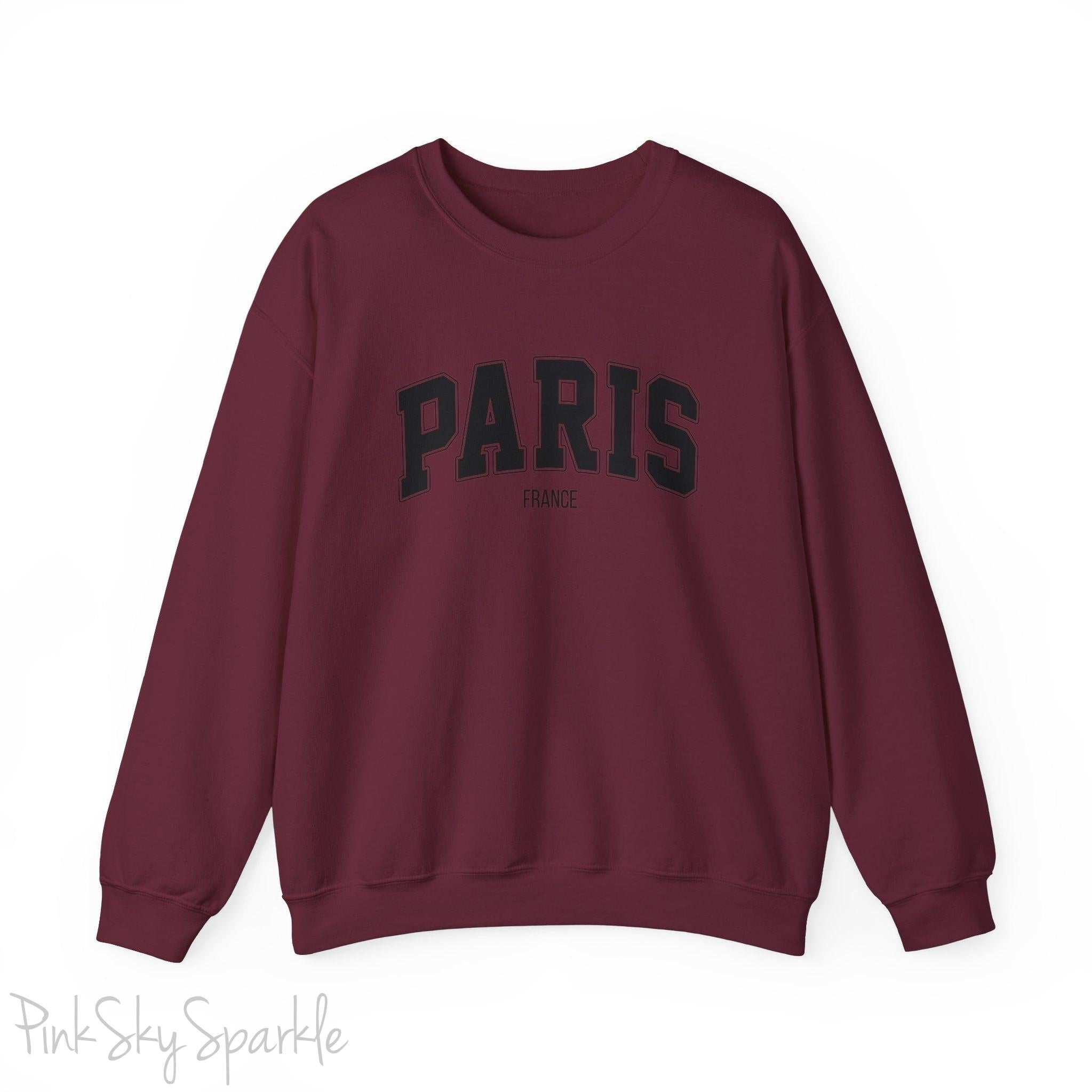Paris, France Unisex Crewneck Sweatshirt_Maroon