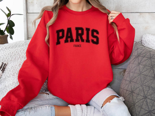 Paris, France Unisex Crewneck Sweatshirt_Red