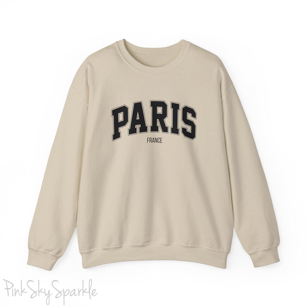 Paris, France Unisex Crewneck Sweatshirt_Sand