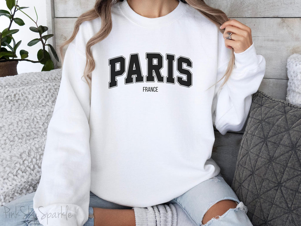 Paris, France Unisex Crewneck Sweatshirt_White