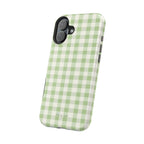 Pastel Picnic Green Gingham Magnetic iPhone Case