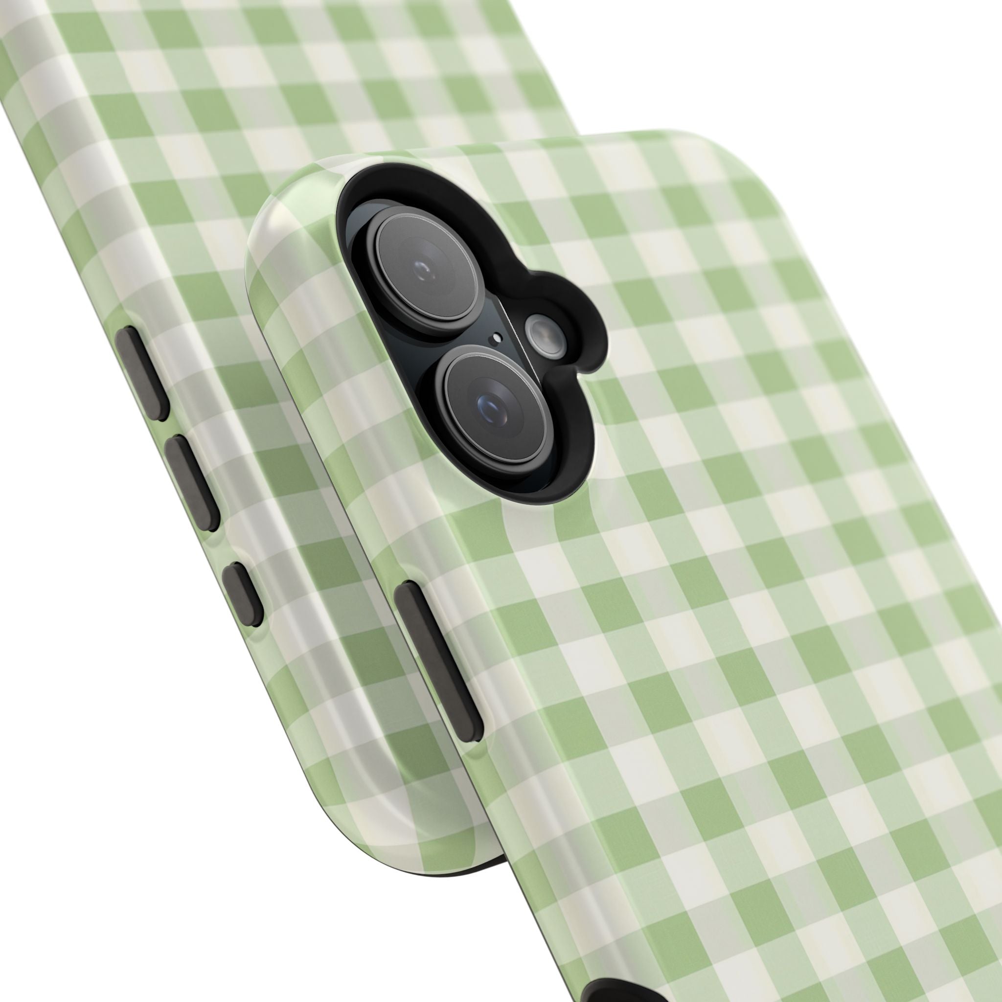 Pastel Picnic Green Gingham Magnetic iPhone Case