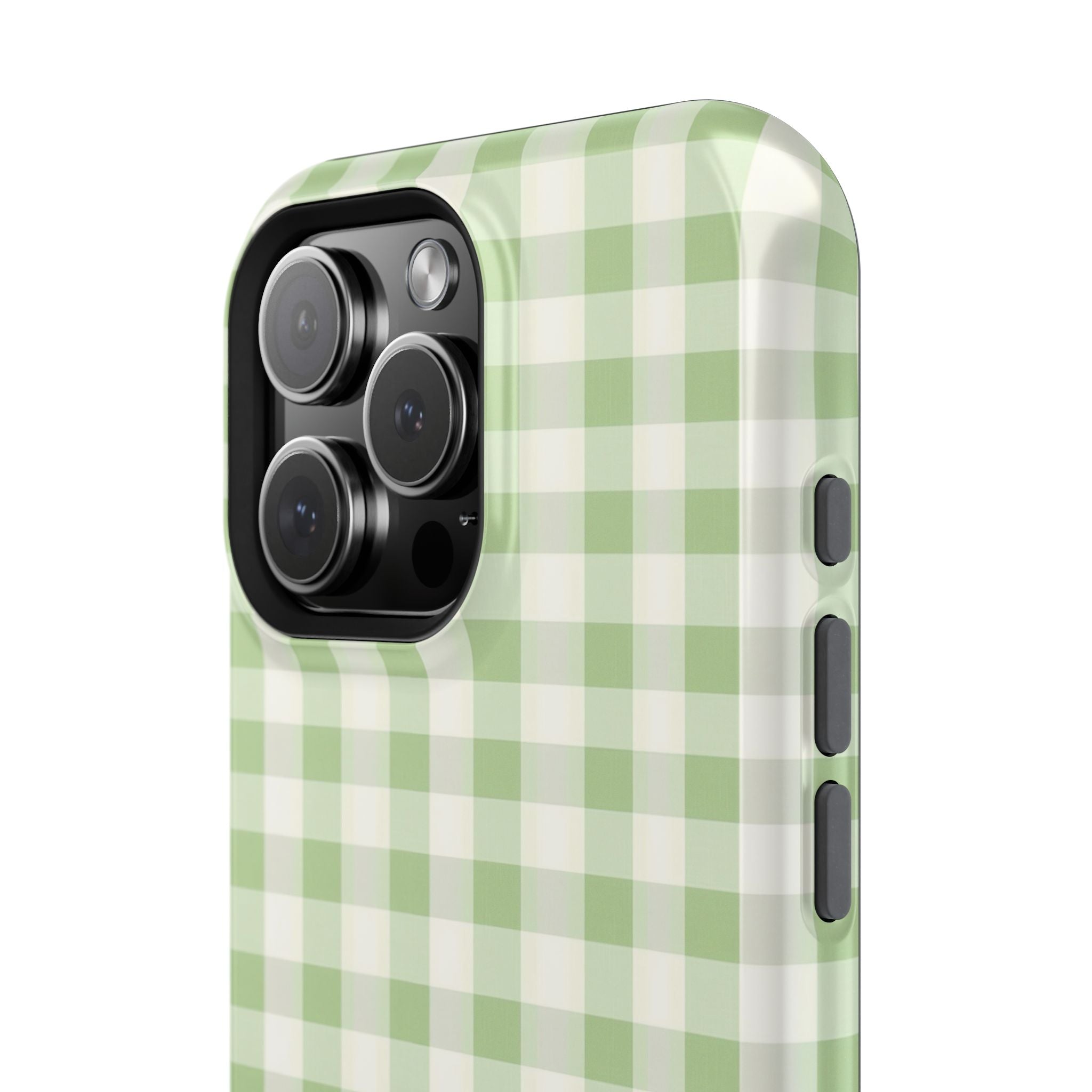 Pastel Picnic Green Gingham Magnetic iPhone Case
