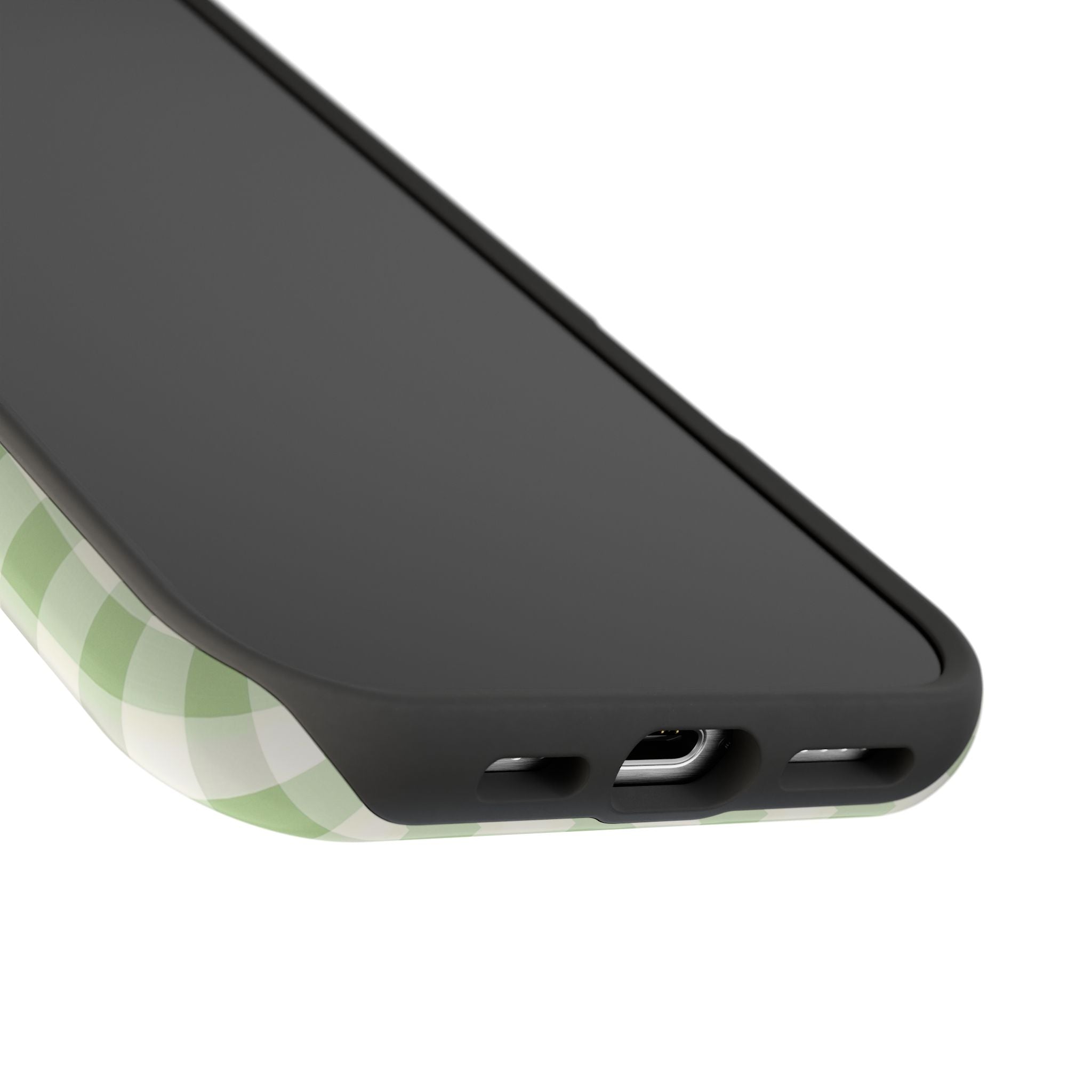 Pastel Picnic Green Gingham Magnetic iPhone Case