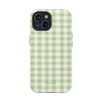 Pastel Picnic Green Gingham Magnetic iPhone Case