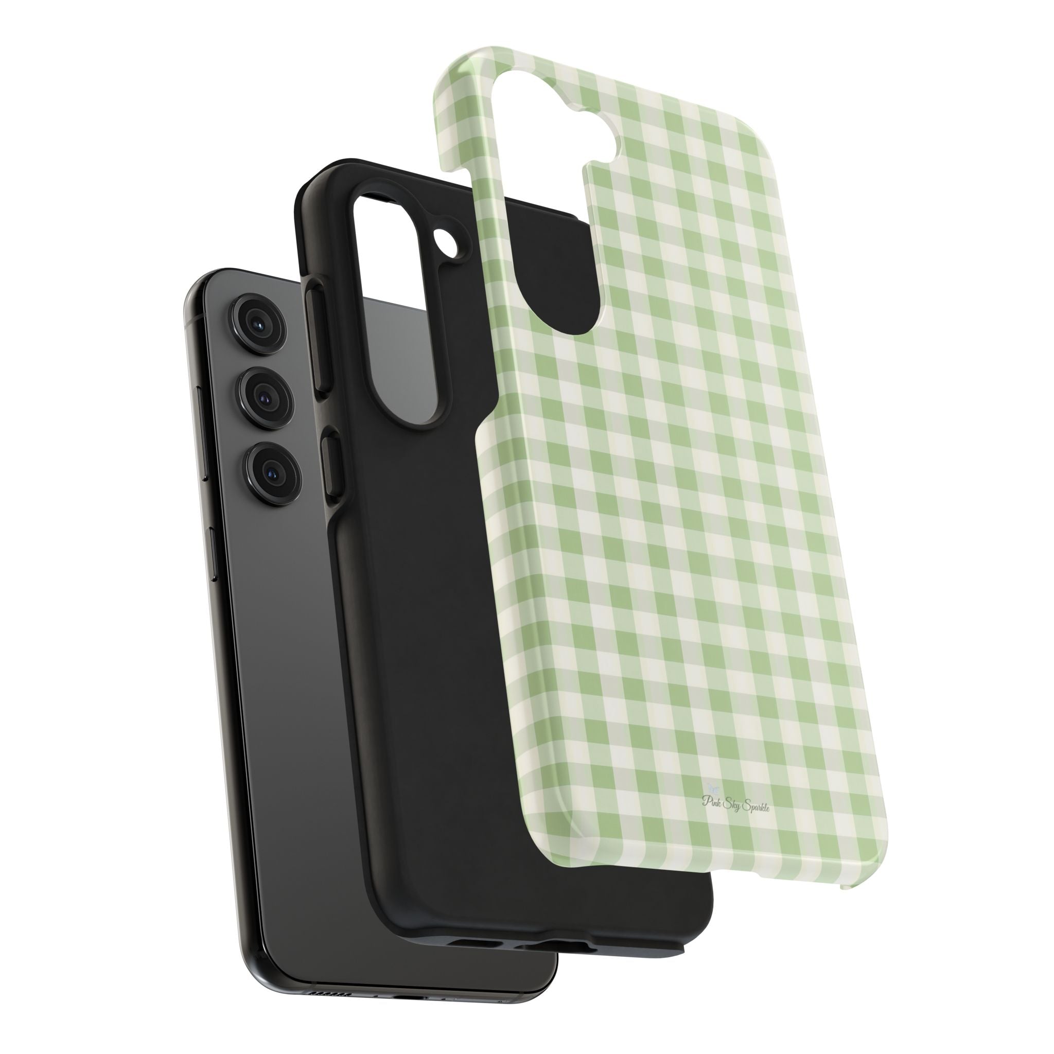 Pastel Picnic Green Gingham Tough Samsung Galaxy Phone Case