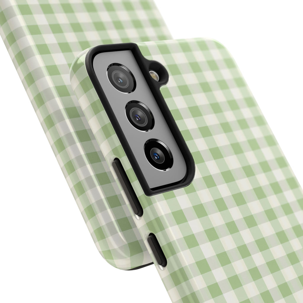 Pastel Picnic Green Gingham Tough Samsung Galaxy Phone Case