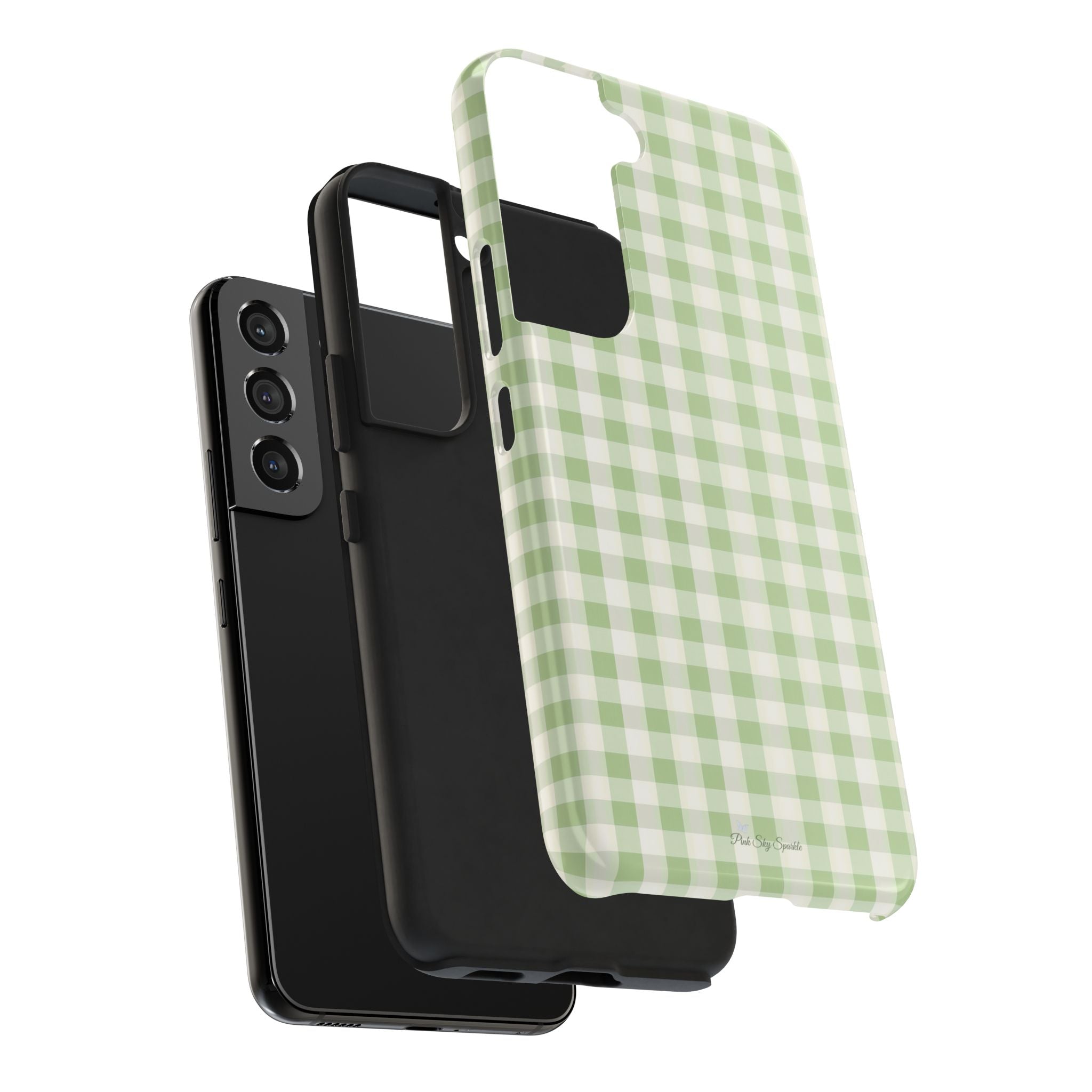 Pastel Picnic Green Gingham Tough Samsung Galaxy Phone Case