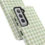 Pastel Picnic Green Gingham Tough Samsung Galaxy Phone Case