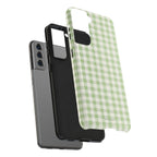 Pastel Picnic Green Gingham Tough Samsung Galaxy Phone Case