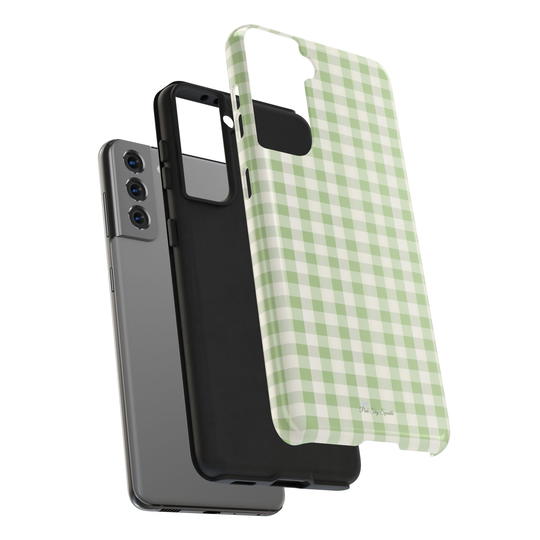 Pastel Picnic Green Gingham Tough Samsung Galaxy Phone Case