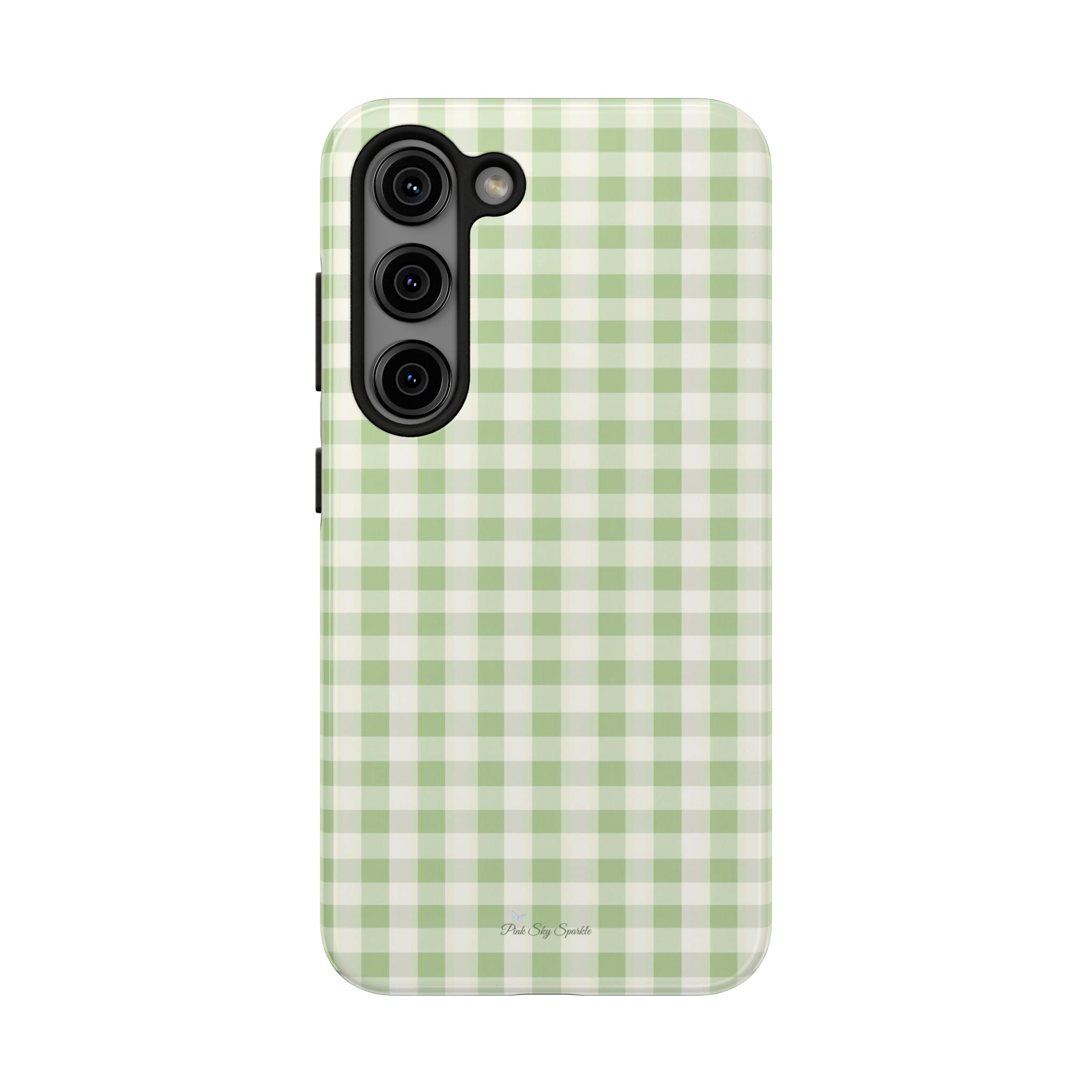 Pastel Picnic Green Gingham Tough Samsung Galaxy Phone Case