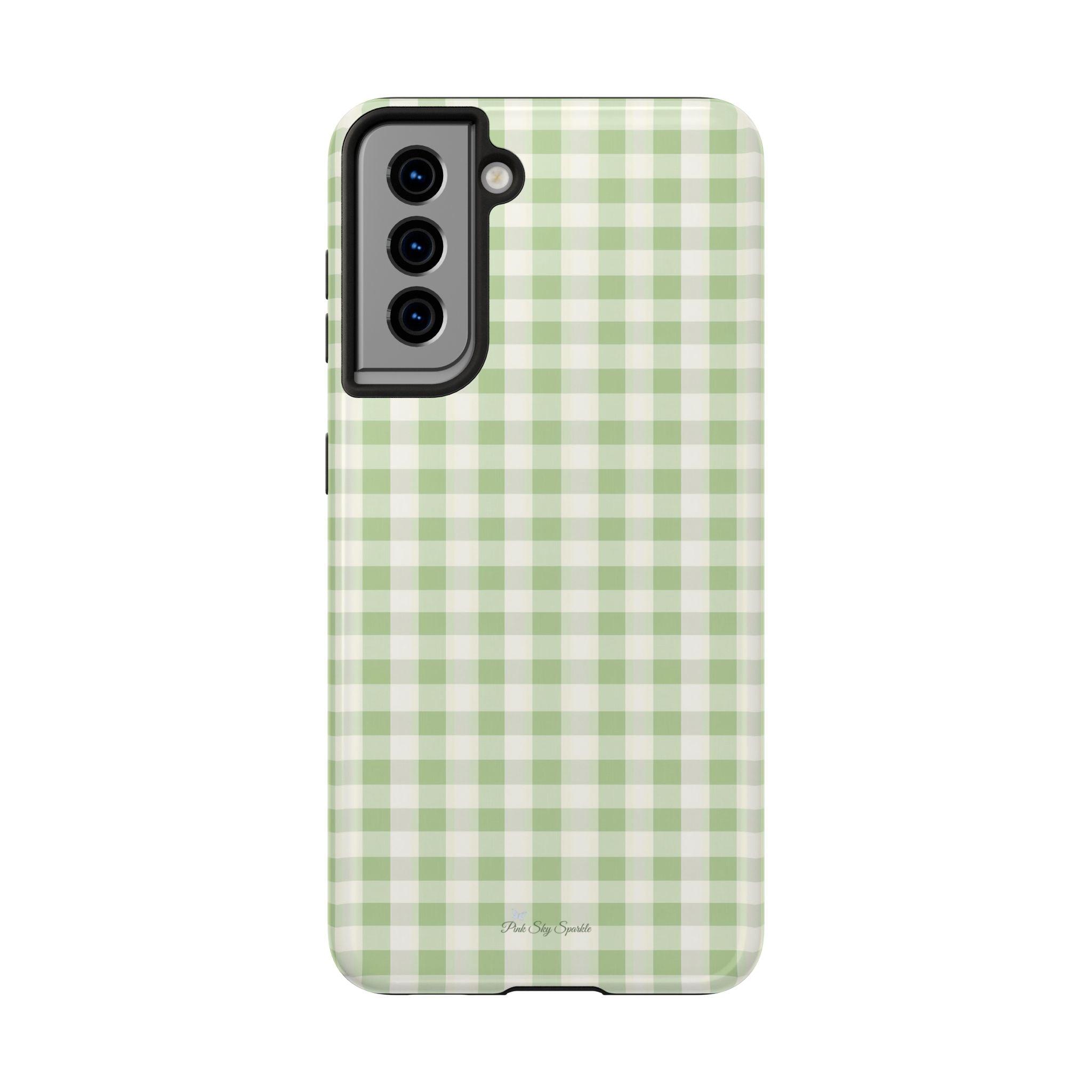 Pastel Picnic Green Gingham Tough Samsung Galaxy Phone Case