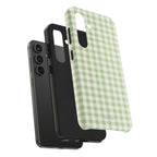 Pastel Picnic Green Gingham Tough Samsung Galaxy Phone Case