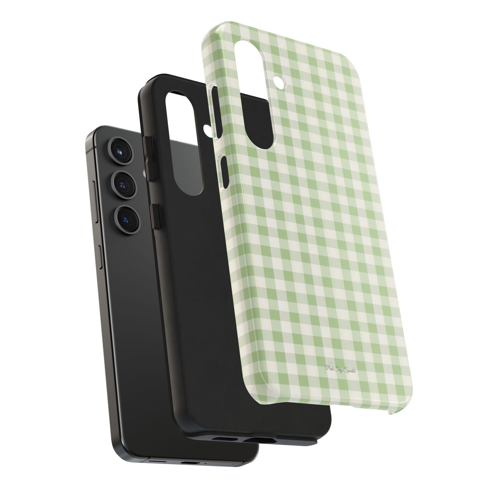 Pastel Picnic Green Gingham Tough Samsung Galaxy Phone Case