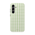 Pastel Picnic Green Gingham Tough Samsung Galaxy Phone Case