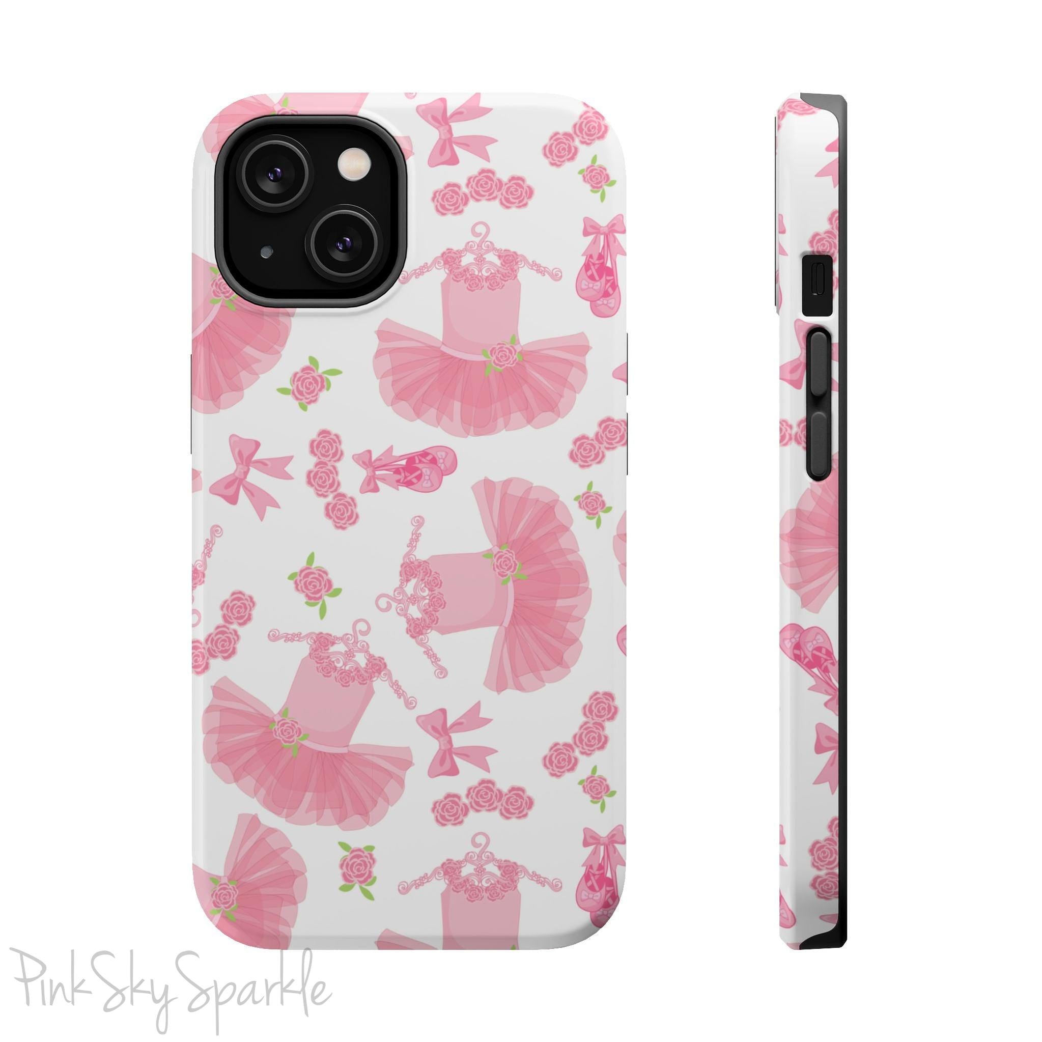 Grace and charm come together with the Petit Pirouette Magnetic iPhone Case. Featuring delicate pink tutus and elegant pink bows in, this case is perfect for dance lovers and those who adore coquette aesthetics. Stylish, durable, and compatible with iPhone models 13, 14, 15, and 16.