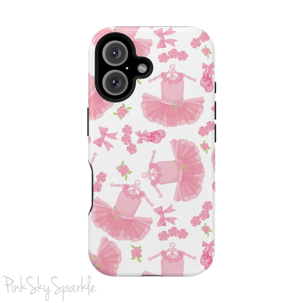Grace and charm come together with the Petit Pirouette Magnetic iPhone Case. Featuring delicate pink tutus and elegant pink bows in, this case is perfect for dance lovers and those who adore coquette aesthetics. Stylish, durable, and compatible with iPhone models 13, 14, 15, and 16.