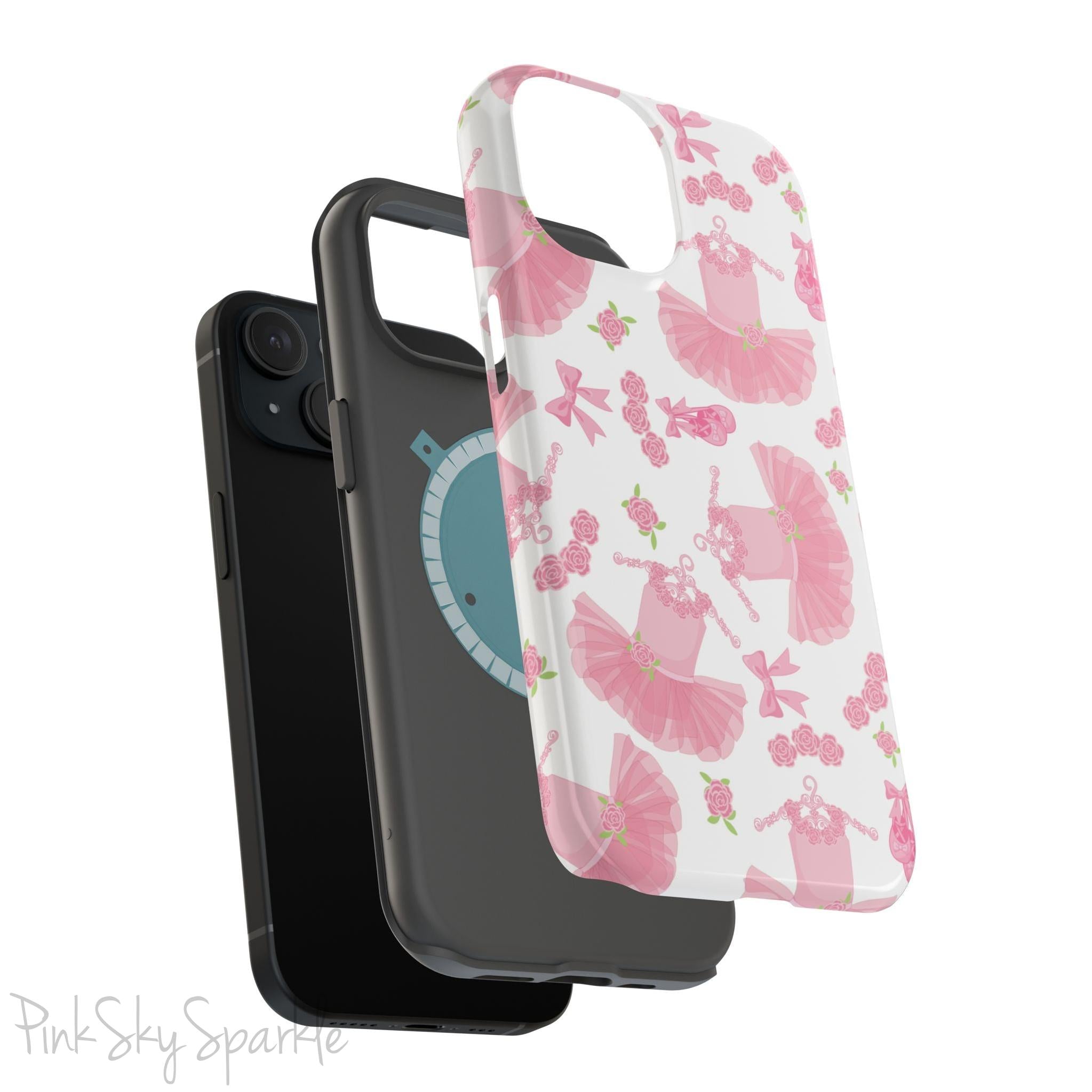 Grace and charm come together with the Petit Pirouette Magnetic iPhone Case. Featuring delicate pink tutus and elegant pink bows in, this case is perfect for dance lovers and those who adore coquette aesthetics. Stylish, durable, and compatible with iPhone models 13, 14, 15, and 16.