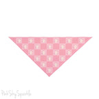 Pink bandana with a checkered ghost print for pets. Perfect for dressing p your pet for Halloween season, or anytime of year! 