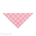 Pink bandana with a checkered ghost print for pets. Perfect for dressing p your pet for Halloween season, or anytime of year! 