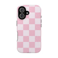 Pink Checkered Magnetic iPhone Case