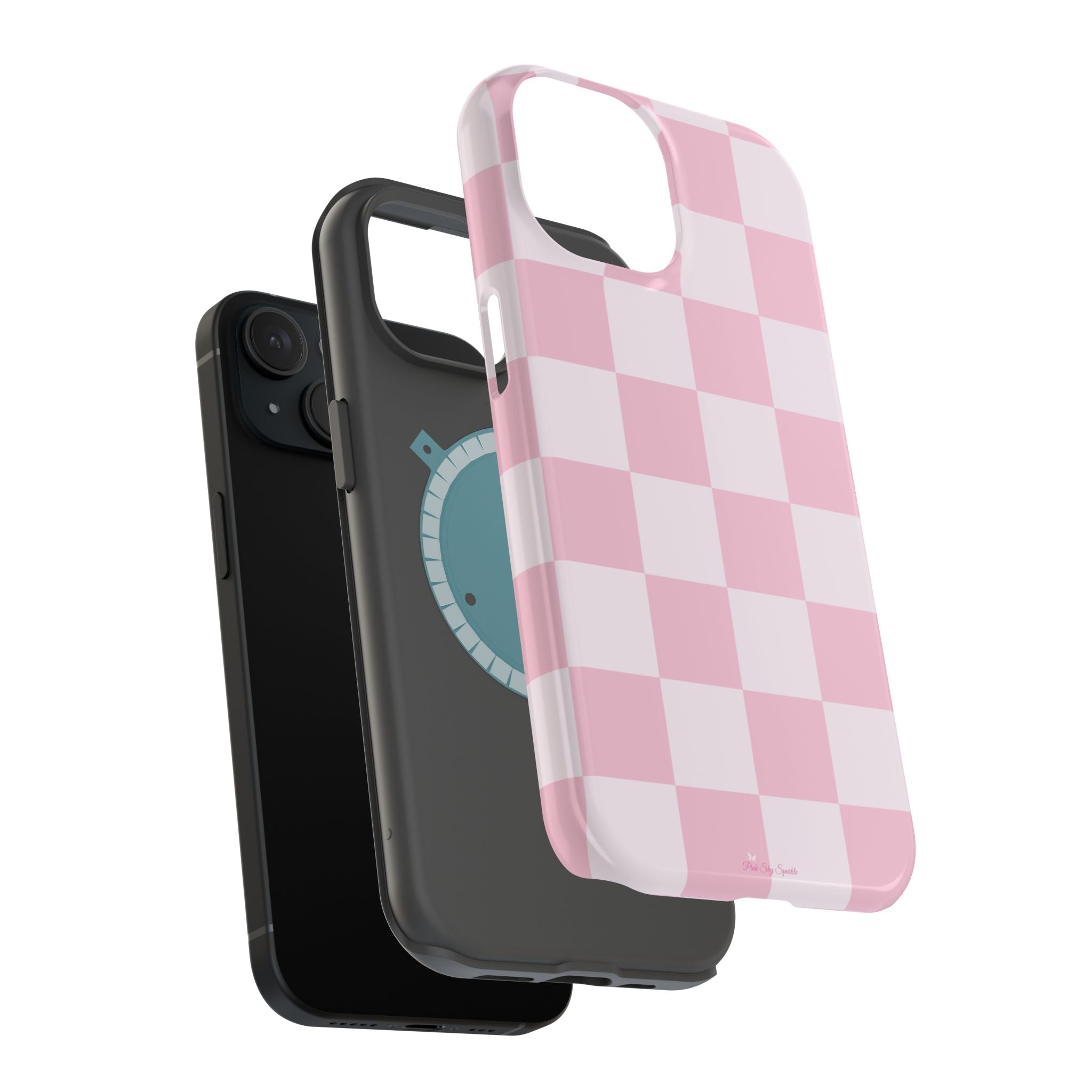 Pink Checkered Magnetic iPhone Case