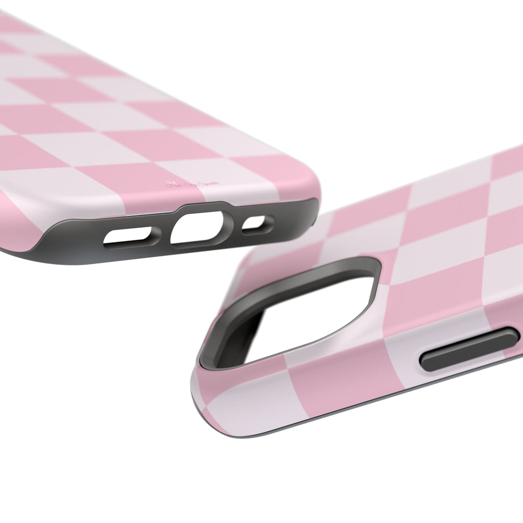 Pink Checkered Magnetic iPhone Case