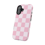Pink Checkered Magnetic iPhone Case